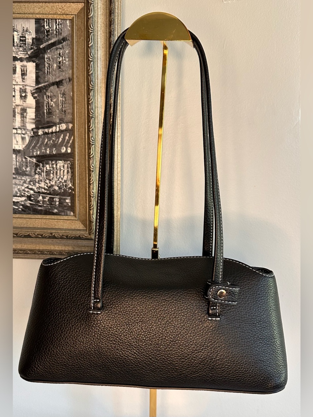GUESS Meridian Shoulder Satchel compact, black, bag charm NWOT - Picture 2 of 14